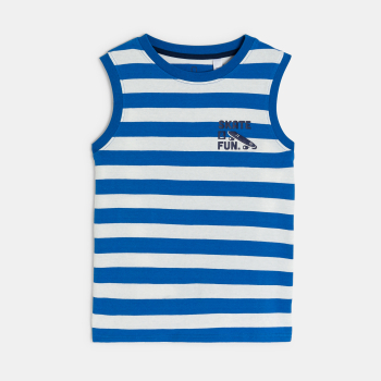 قميص داخلي مقلم أزرق اللون للأولاد